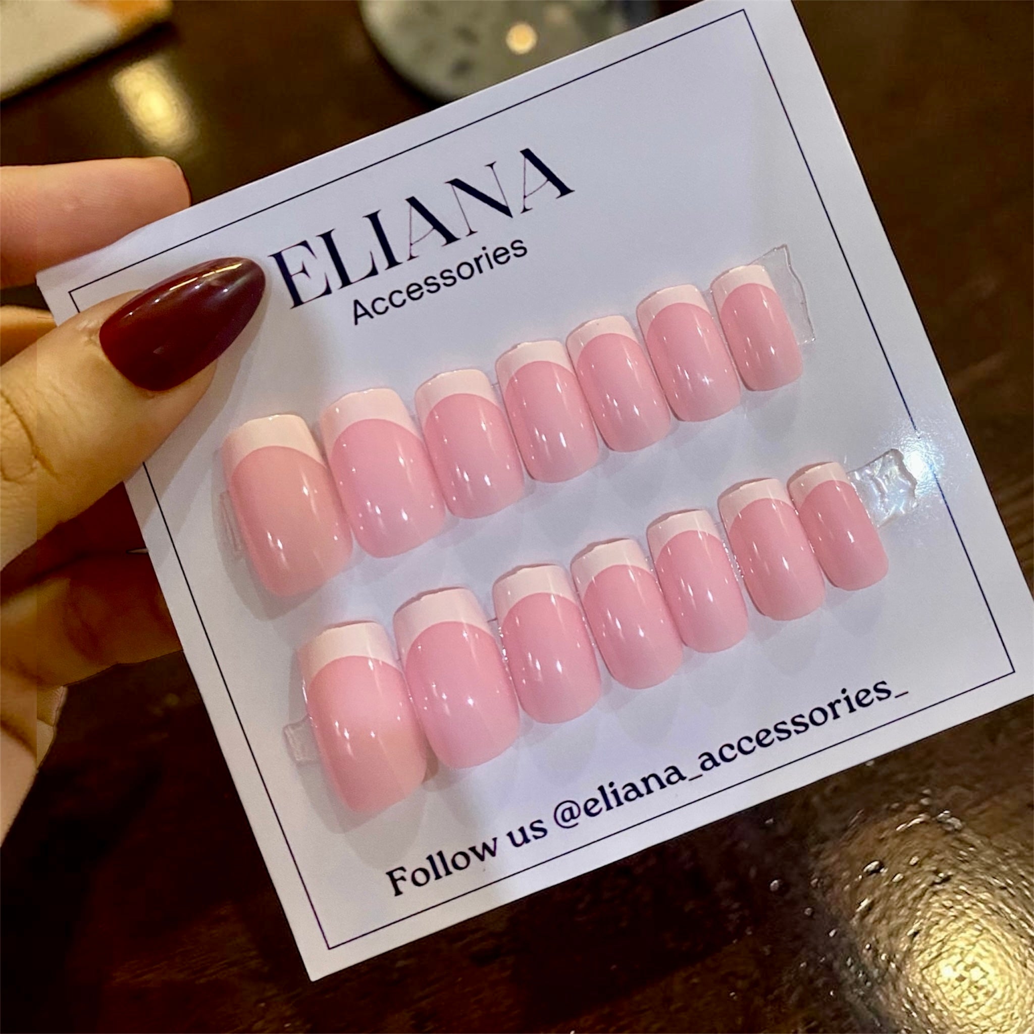 Pink French Press-Ons 🤍
