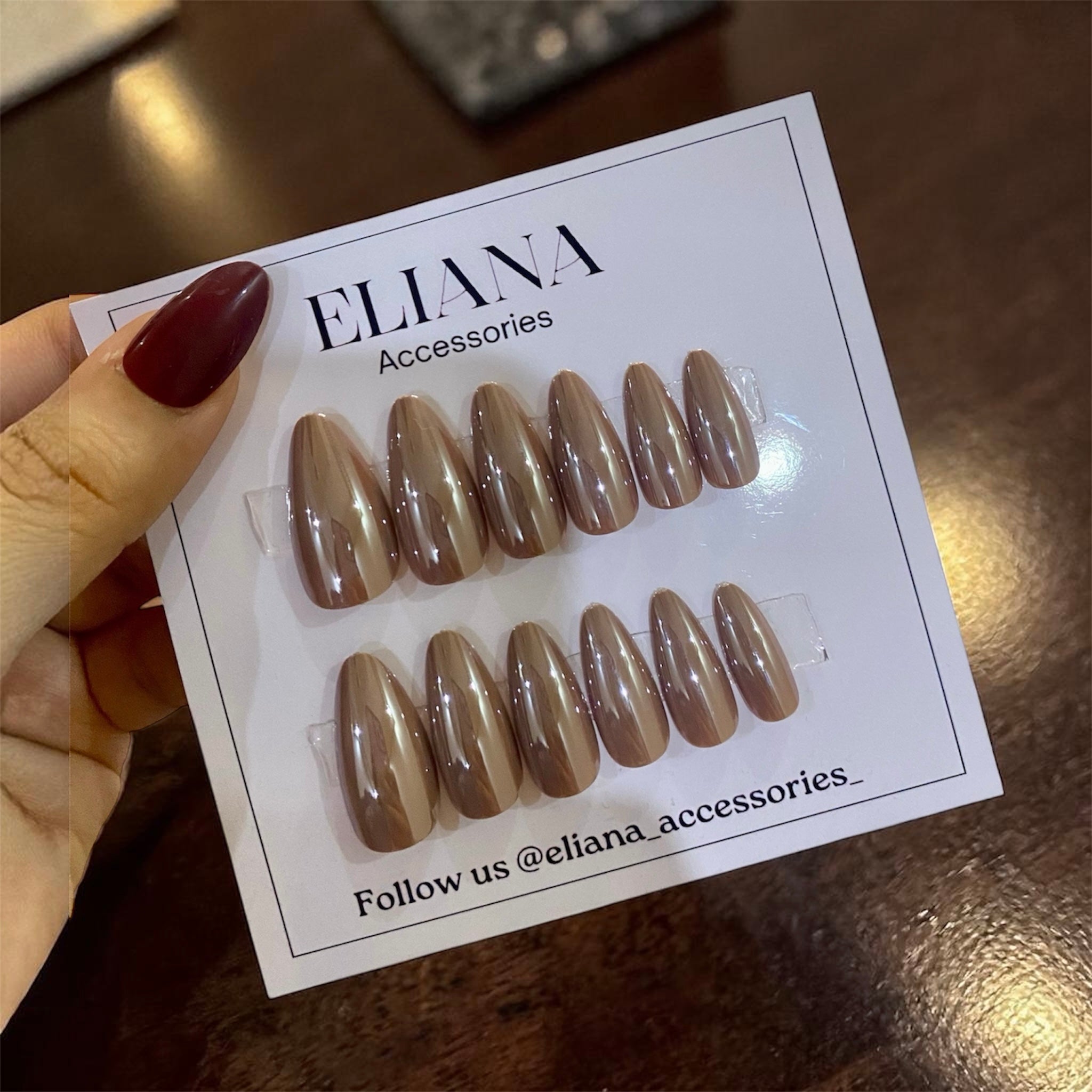 Mocha Glaze Press-On Nails