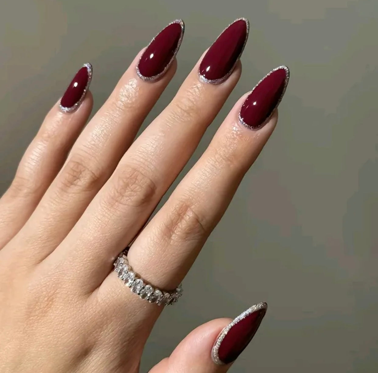 Deep Burgundy Press-On Nails ♥️